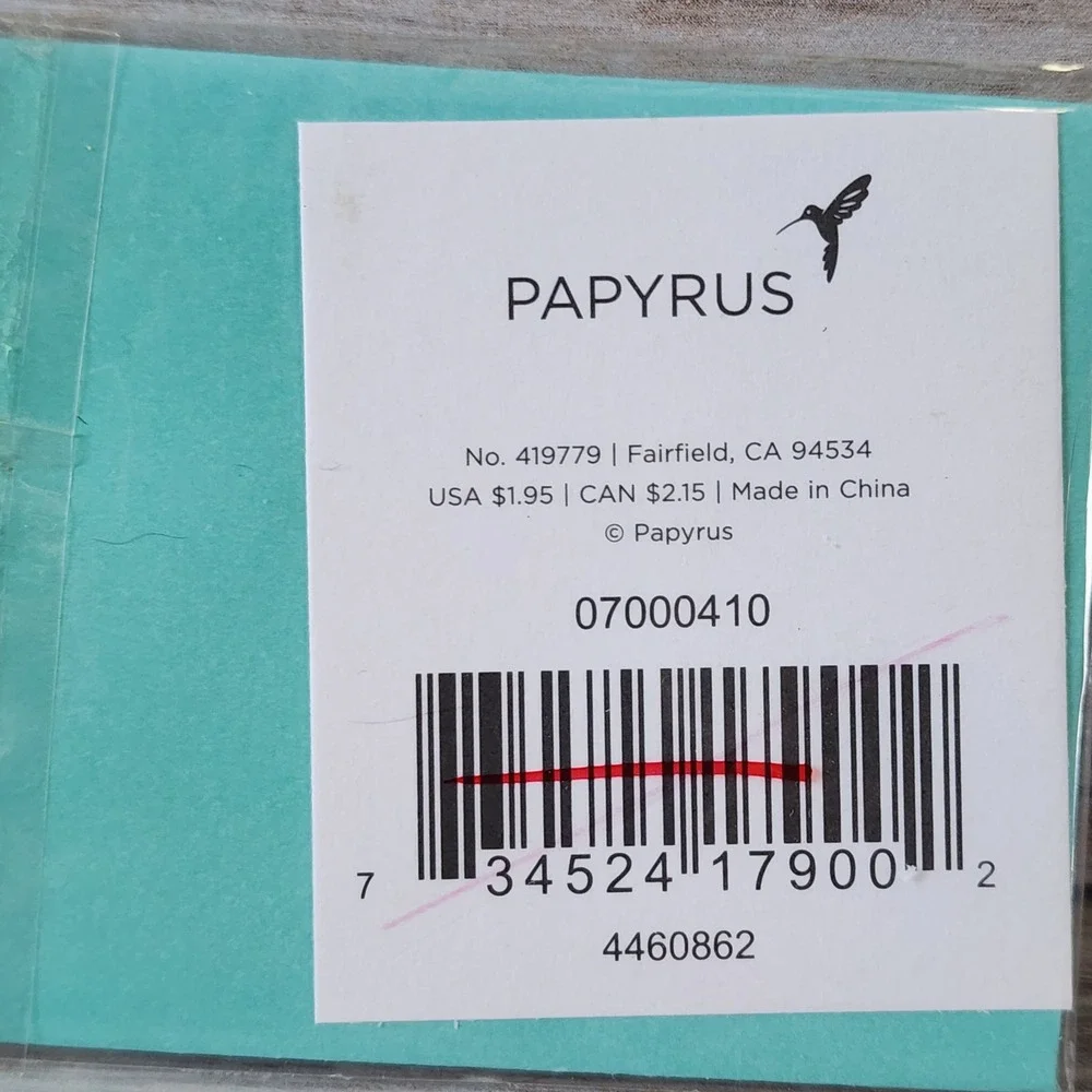 Papyrus Happy Birthday Mini Card Teal Envelope Swirl Design 419779